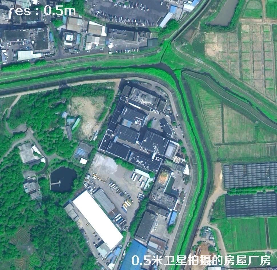 0.5米分辨率卫星拍摄的城市房屋卫星图