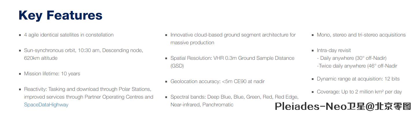 pleiades neo卫星参数