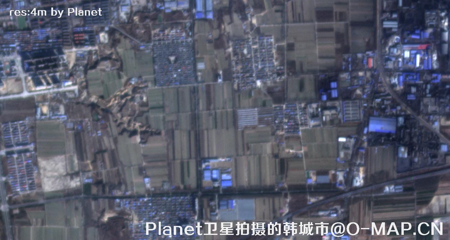 Planet卫星拍摄的陕西省韩城市4米影像图