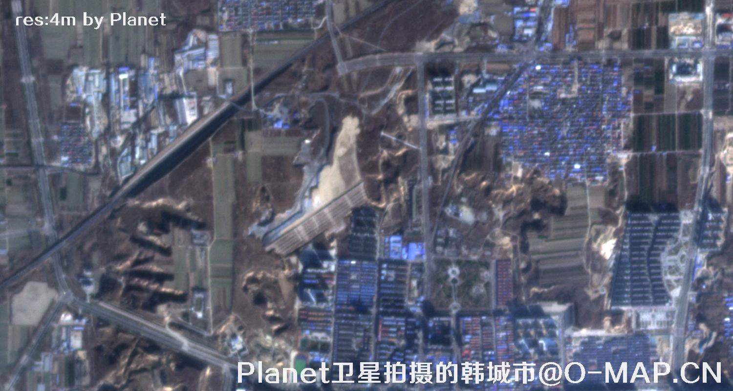 Planet卫星拍摄的陕西省韩城市4米影像图