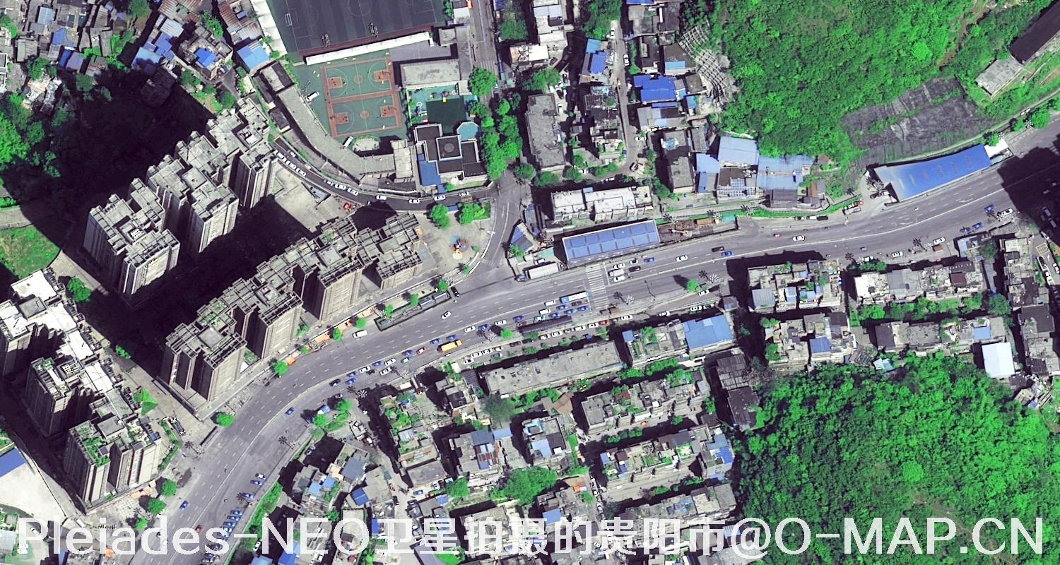 0.3米分辨率Pleiades-NEO卫星拍摄的贵阳市影像图