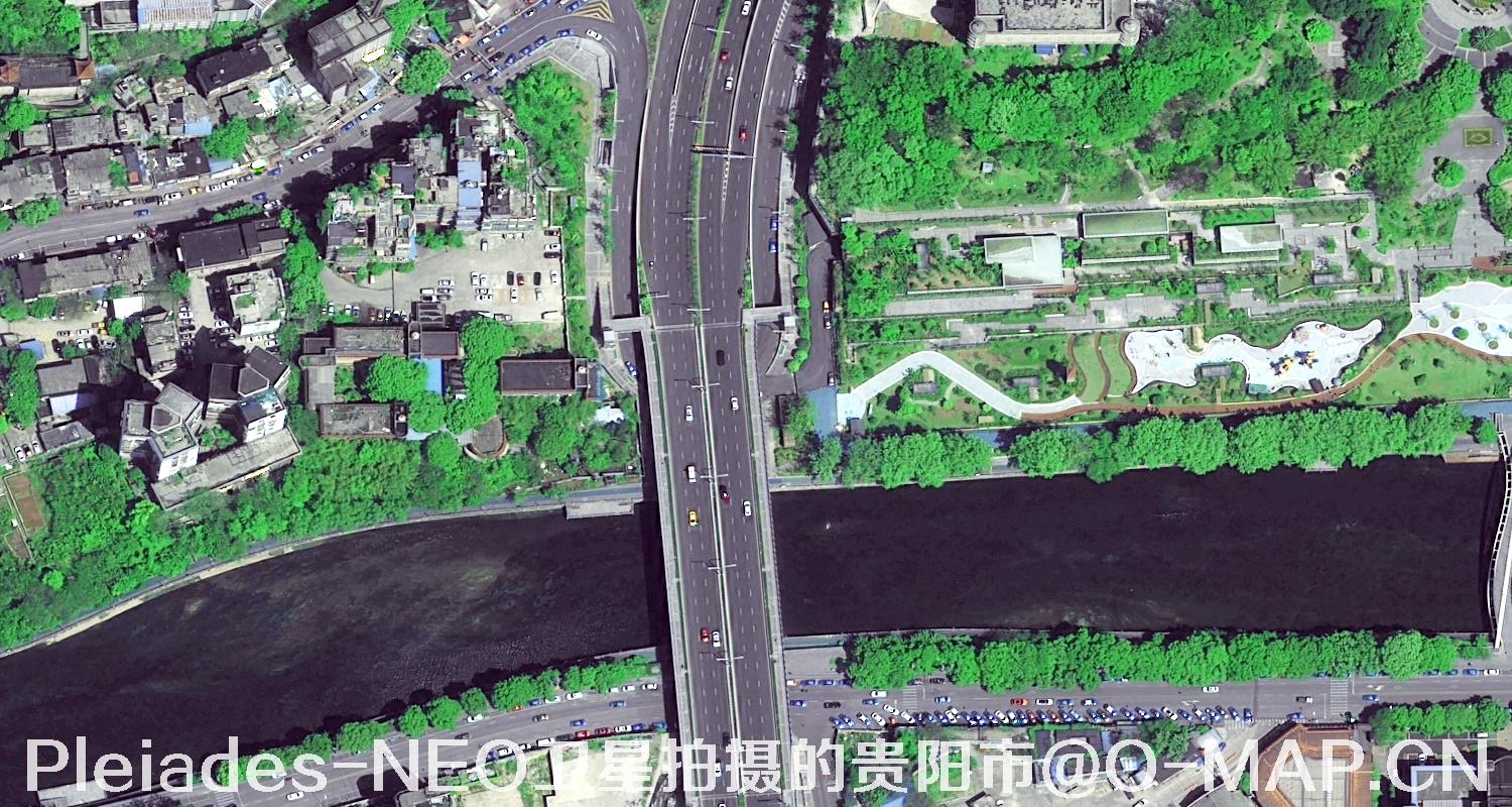 0.3米分辨率Pleiades-NEO卫星拍摄的贵阳市影像图