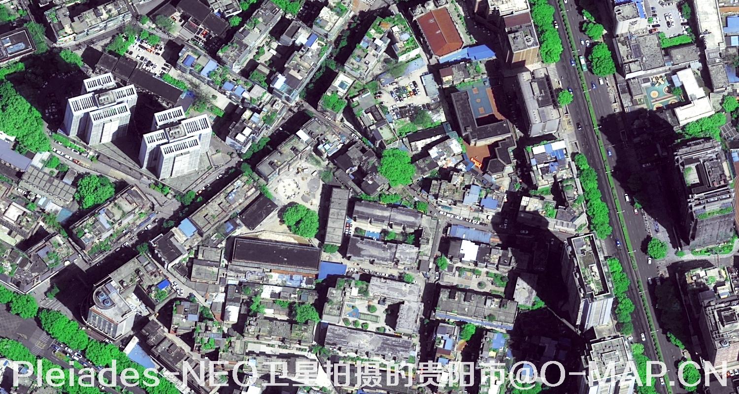 0.3米分辨率Pleiades-NEO卫星拍摄的贵阳市影像图