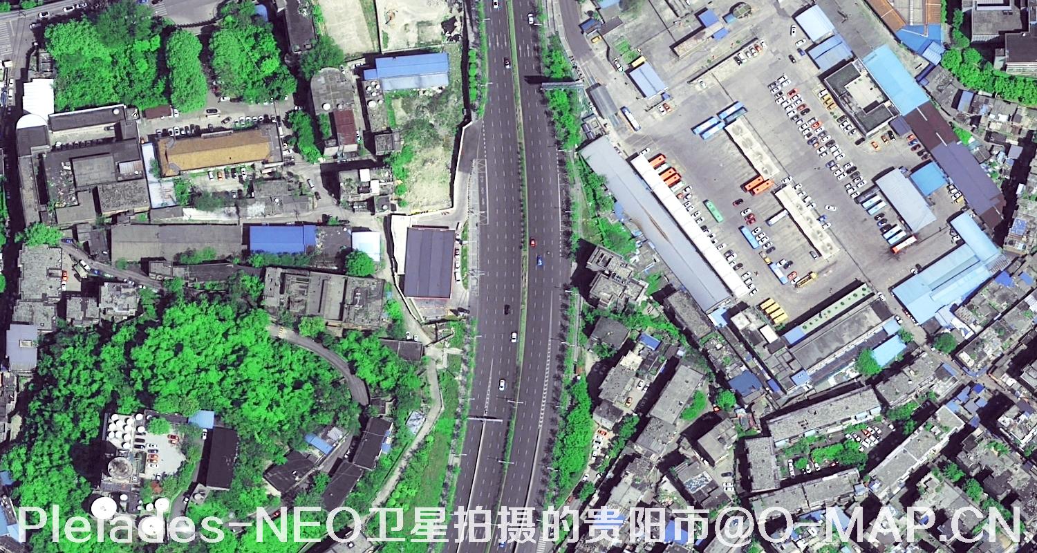 0.3米分辨率Pleiades-NEO卫星拍摄的贵阳市影像图