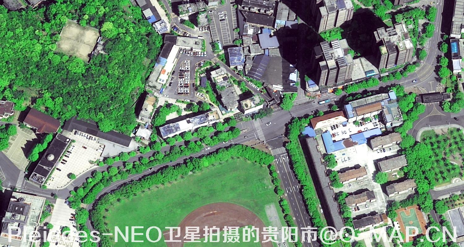 0.3米分辨率Pleiades-NEO卫星拍摄的贵阳市影像图