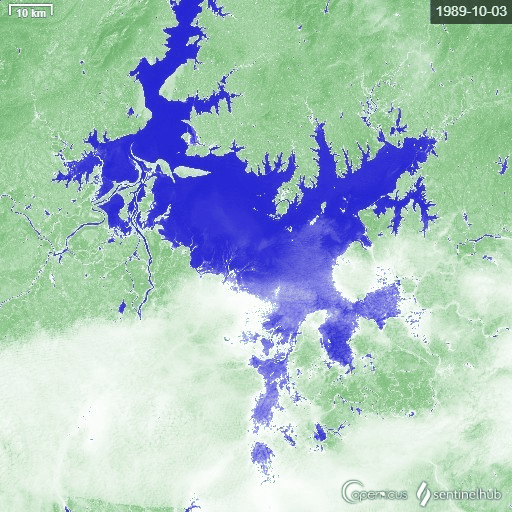 鄱阳湖1984年到2013年水环境变化卫星图