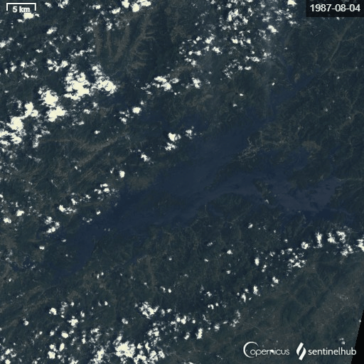 千岛湖1984年到2013年变化卫星图
