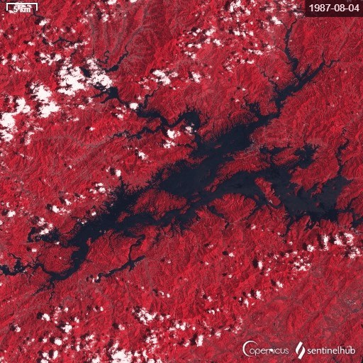 千岛湖1984年到2013年植被变化卫星图