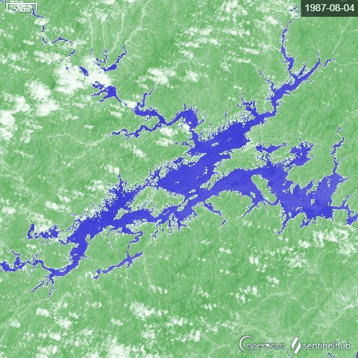 千岛湖1984年到2013年水环境变化卫星图