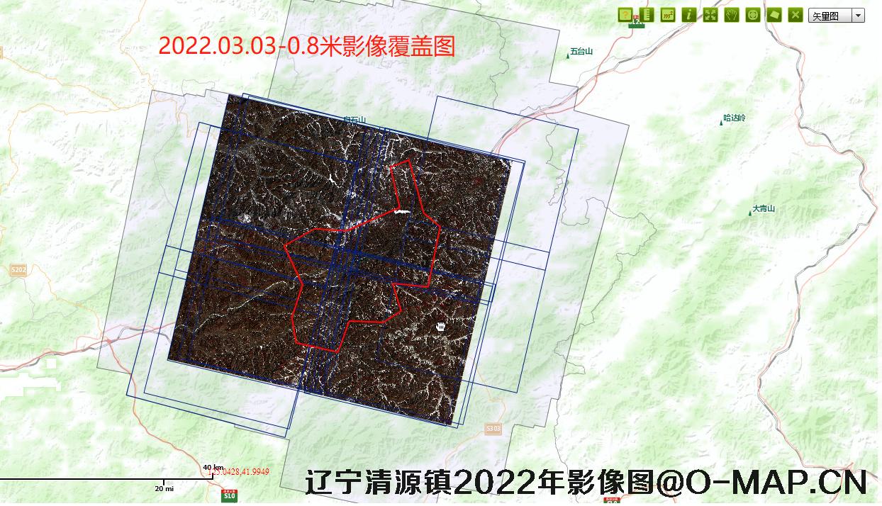 辽宁省抚顺市清源镇2022年高清卫星影像图