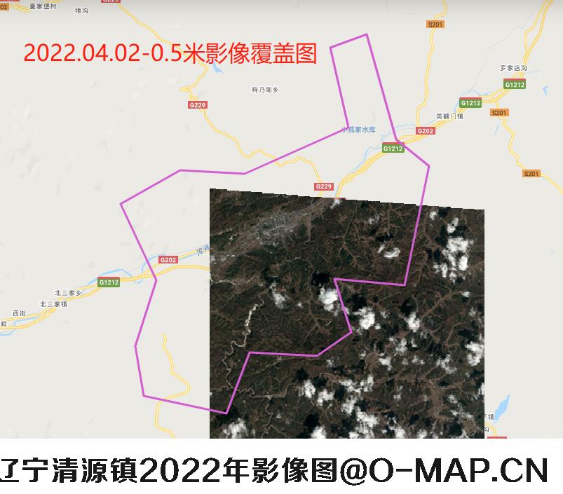 辽宁省抚顺市清源镇2022年高清卫星影像图