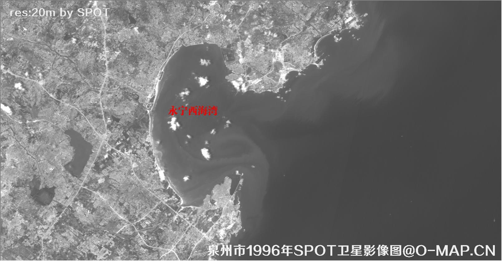 福建省永宁西海湾1996年SPOT卫星历史影像图