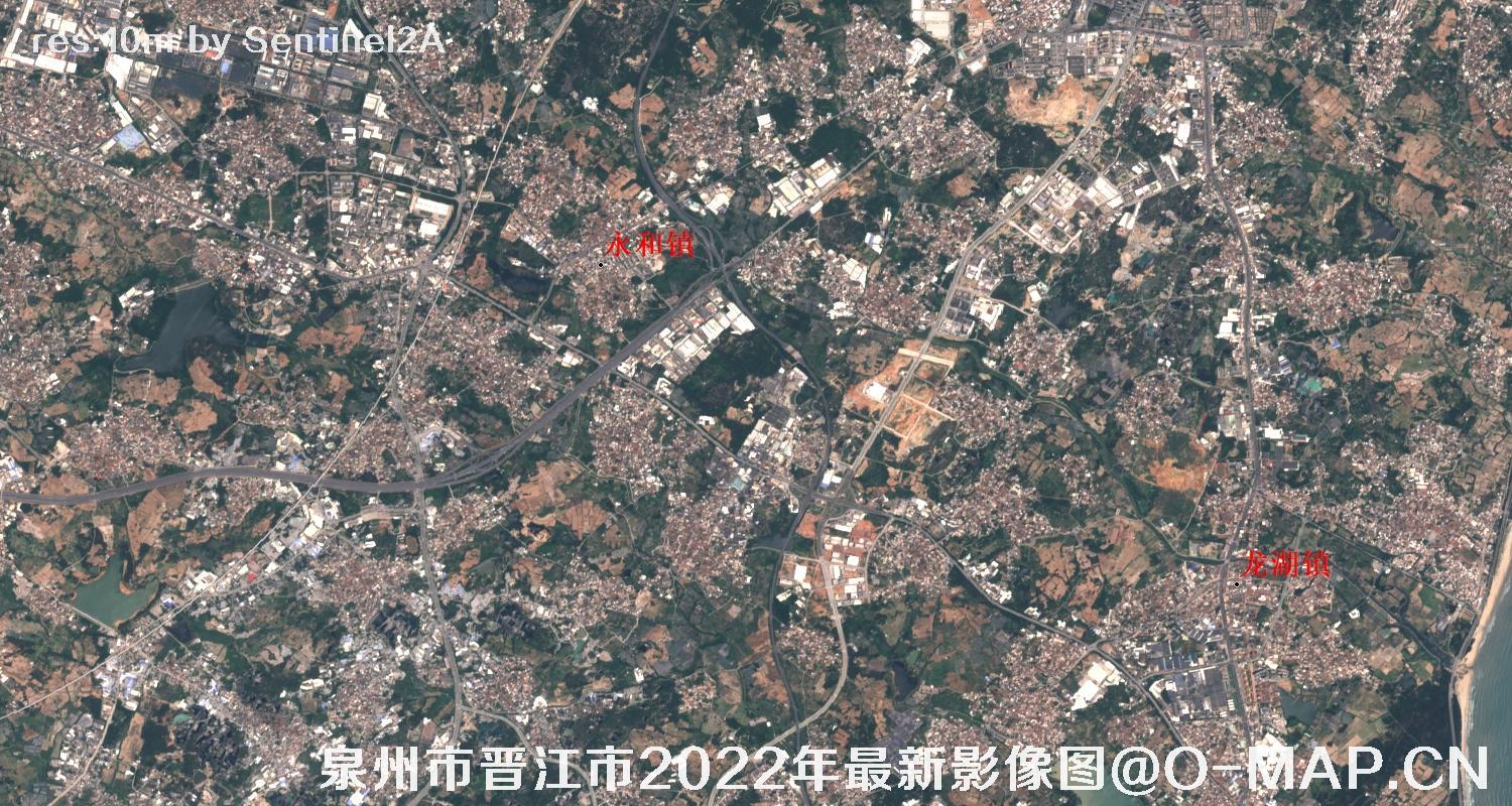 福建省泉州市和晋江市2022年5月份卫星图