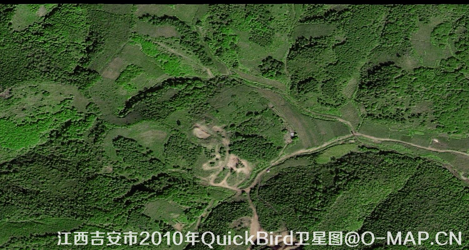 Quickbird卫星2010年拍摄的江西省吉安市某煤矿卫星图