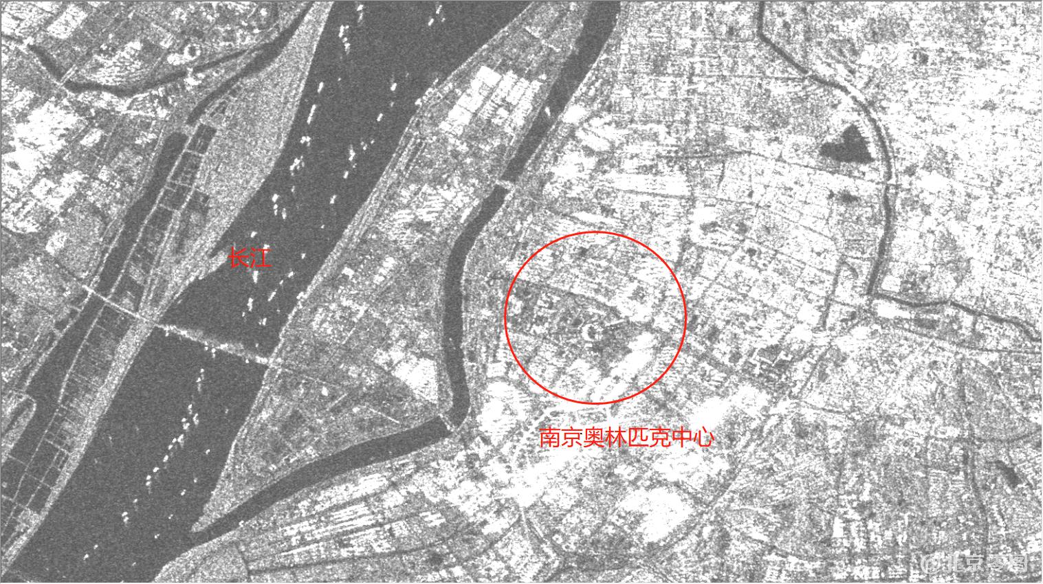 南京奥林匹克中心2021年4月30日雷达影像图