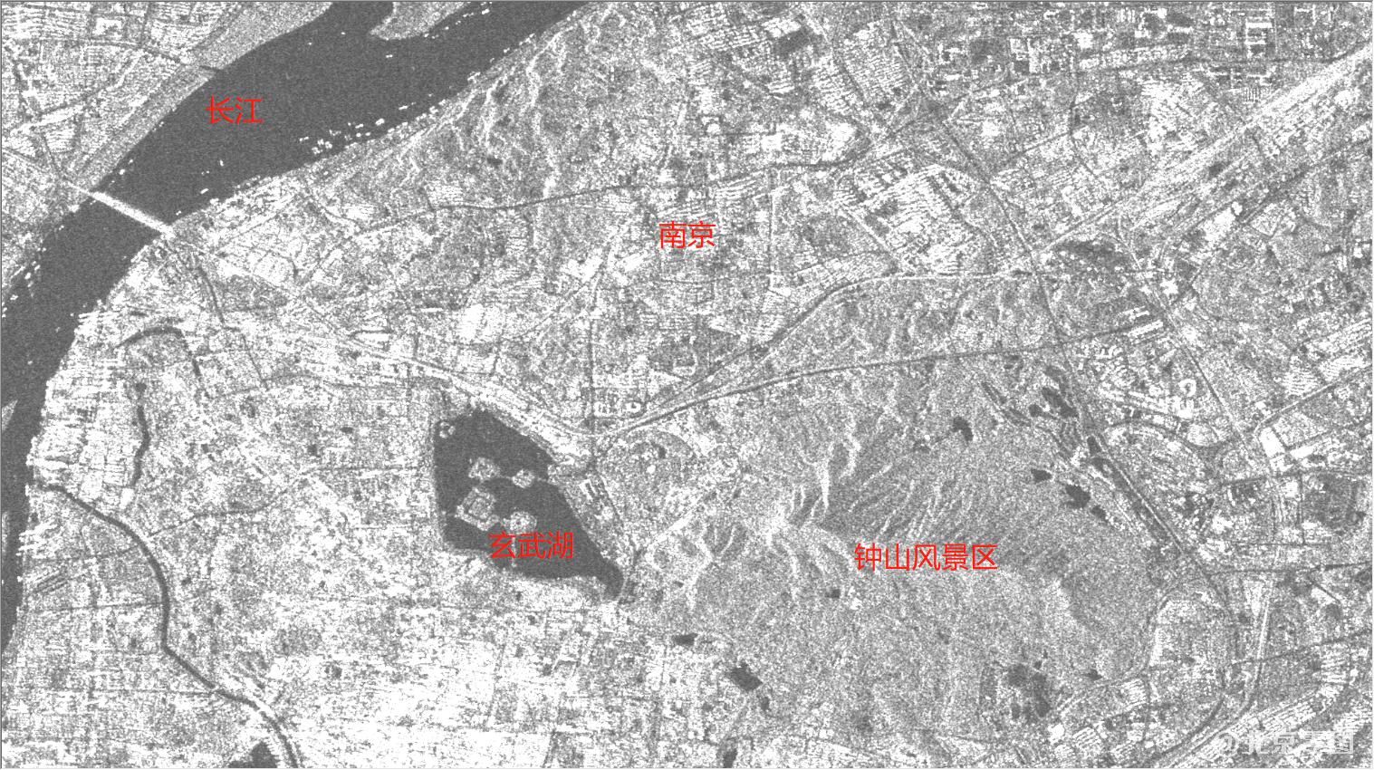 南京市玄武湖和中山风景区2021年4月30日雷达影像图