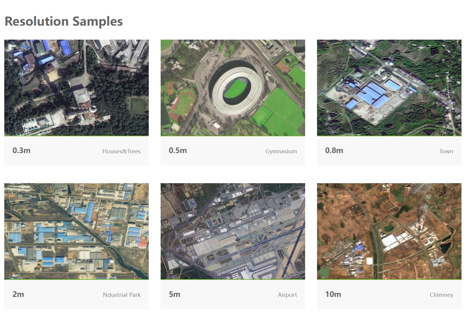 satellite imagery resolution samples