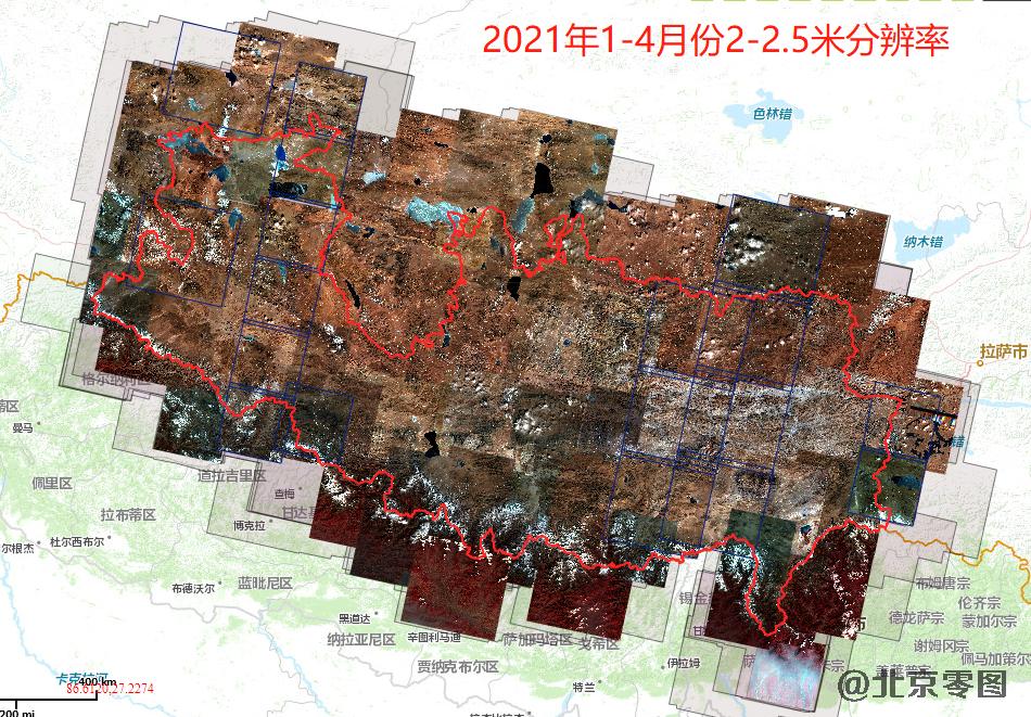 日喀则2021年最新2米卫星图查询结果预览图