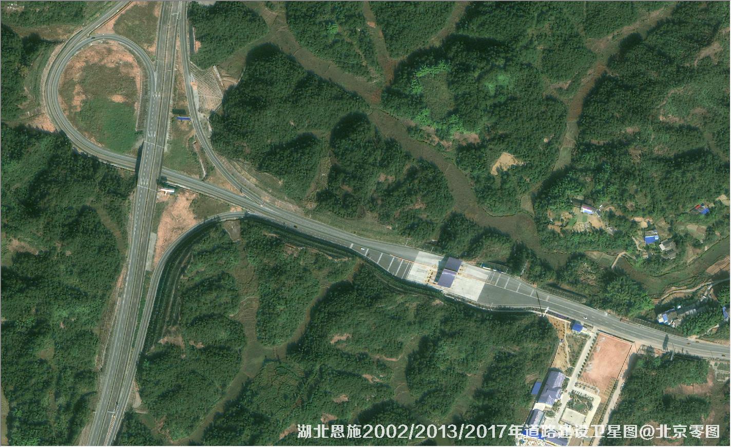 湖北恩施道路建设变化卫星图