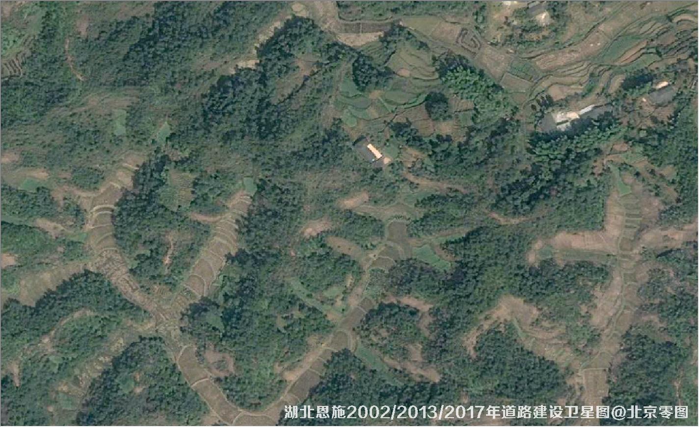 点击查看大图 湖北恩施道路建设变化卫星图