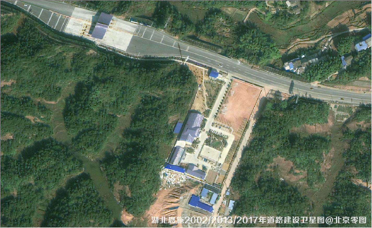 点击查看大图 湖北恩施道路建设变化卫星图