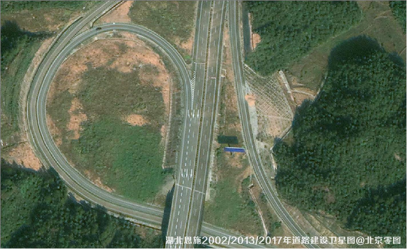 点击查看大图 湖北恩施道路建设变化卫星图