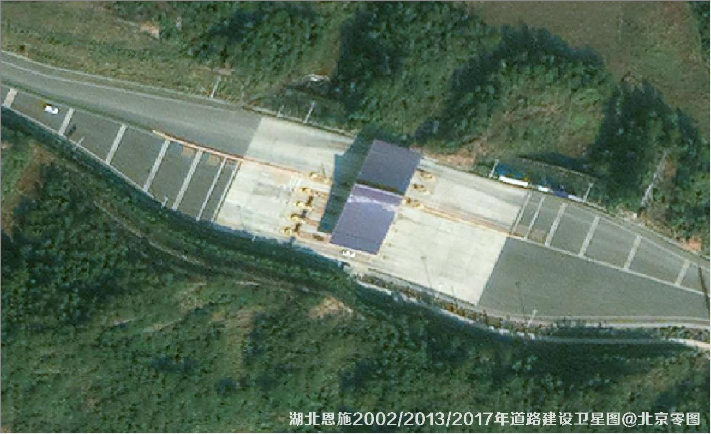 点击查看大图 湖北恩施道路建设变化卫星图