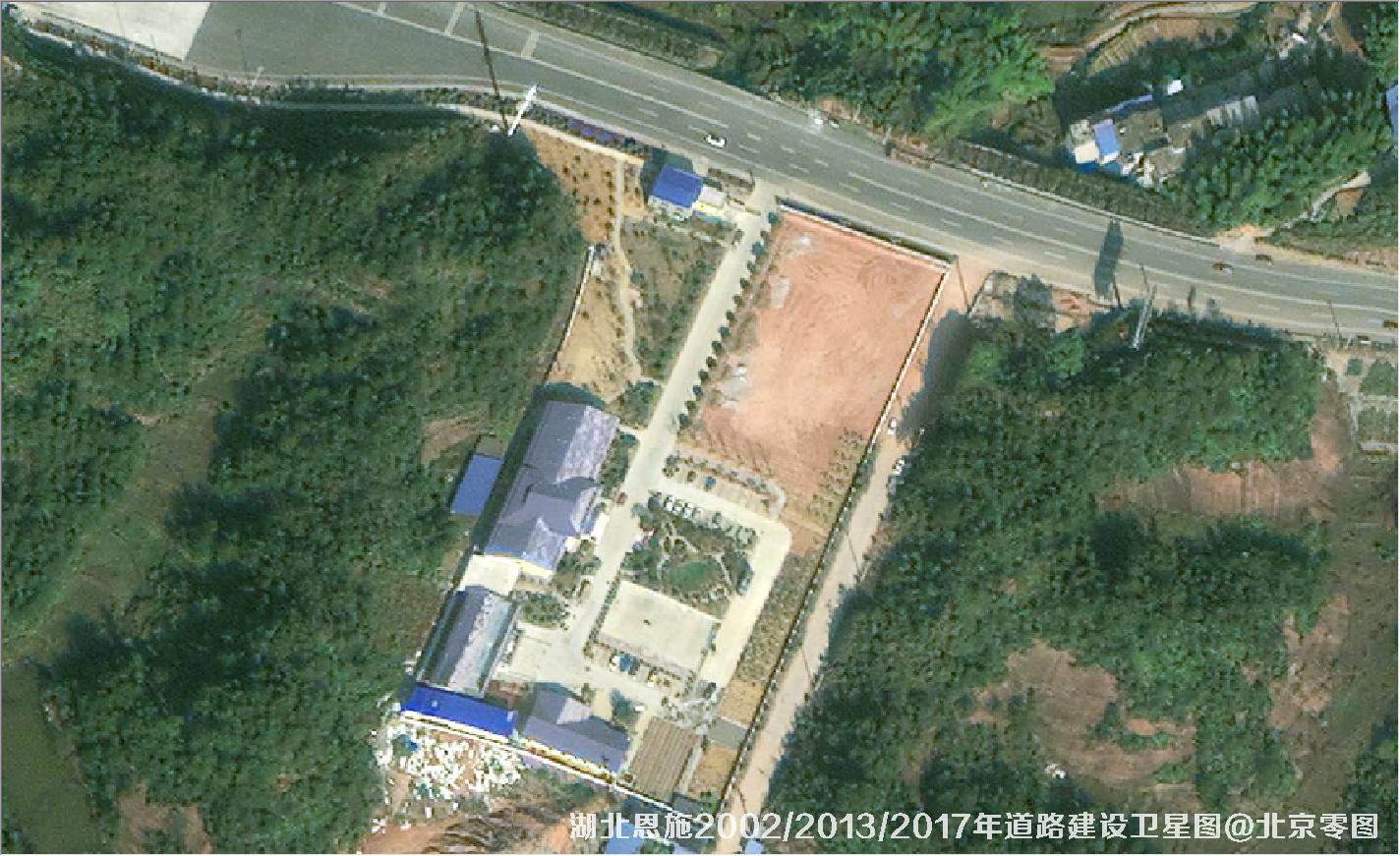 点击查看大图 湖北恩施道路建设变化卫星图