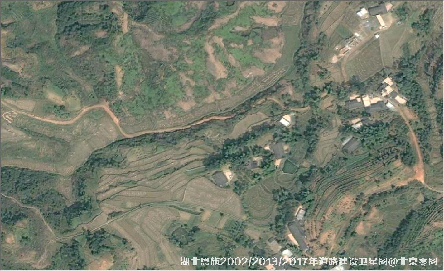 点击查看大图 湖北恩施道路建设变化卫星图