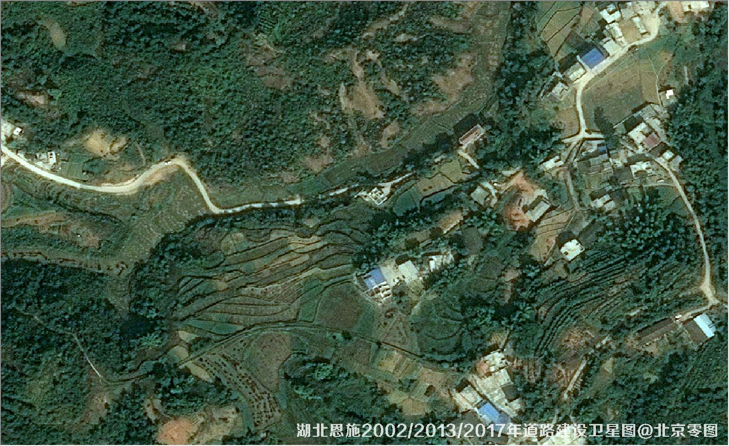 点击查看大图 湖北恩施道路建设变化卫星图