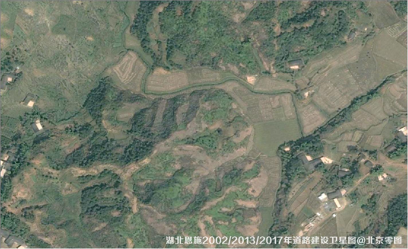 点击查看大图 湖北恩施道路建设变化卫星图