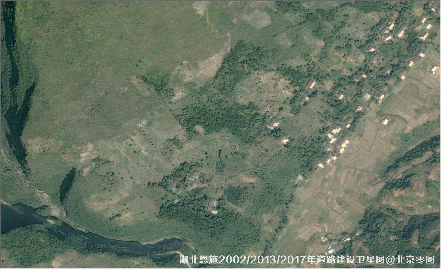 点击查看大图 湖北恩施道路建设变化卫星图