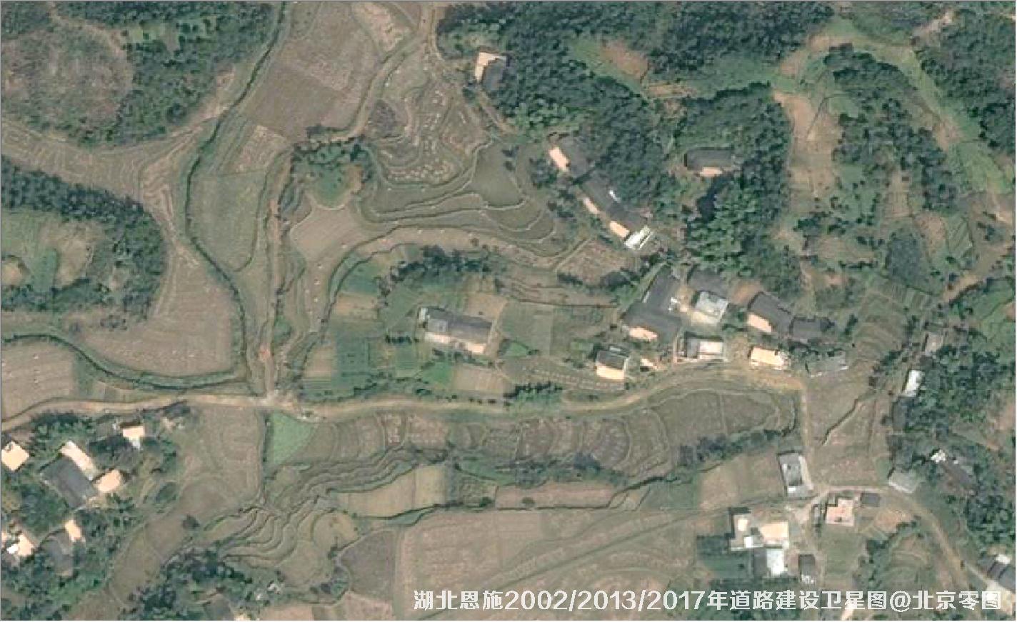 点击查看大图 湖北恩施道路建设变化卫星图