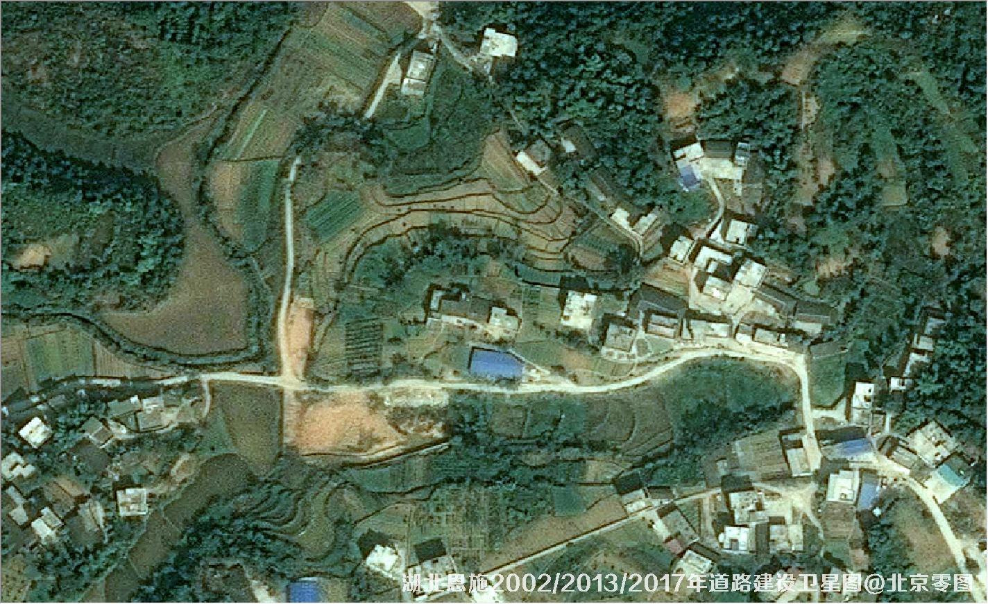 点击查看大图 湖北恩施道路建设变化卫星图