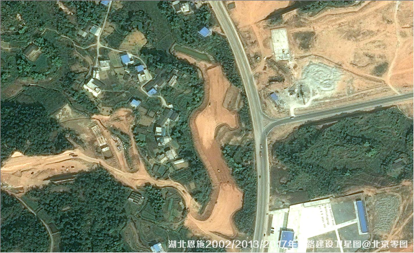 点击查看大图 湖北恩施道路建设变化卫星图