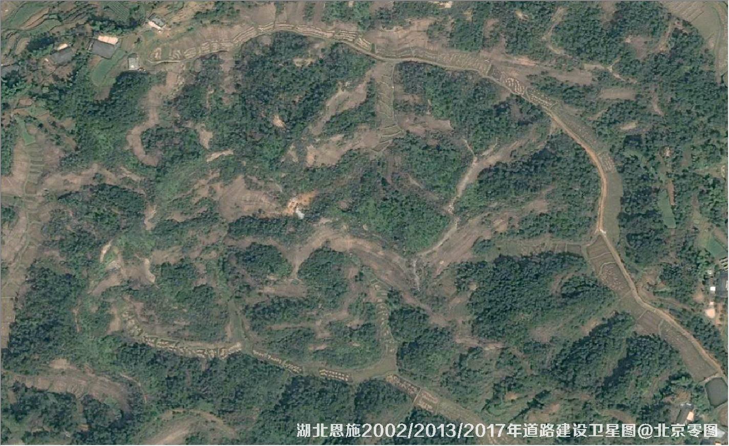 点击查看大图 湖北恩施道路建设变化卫星图