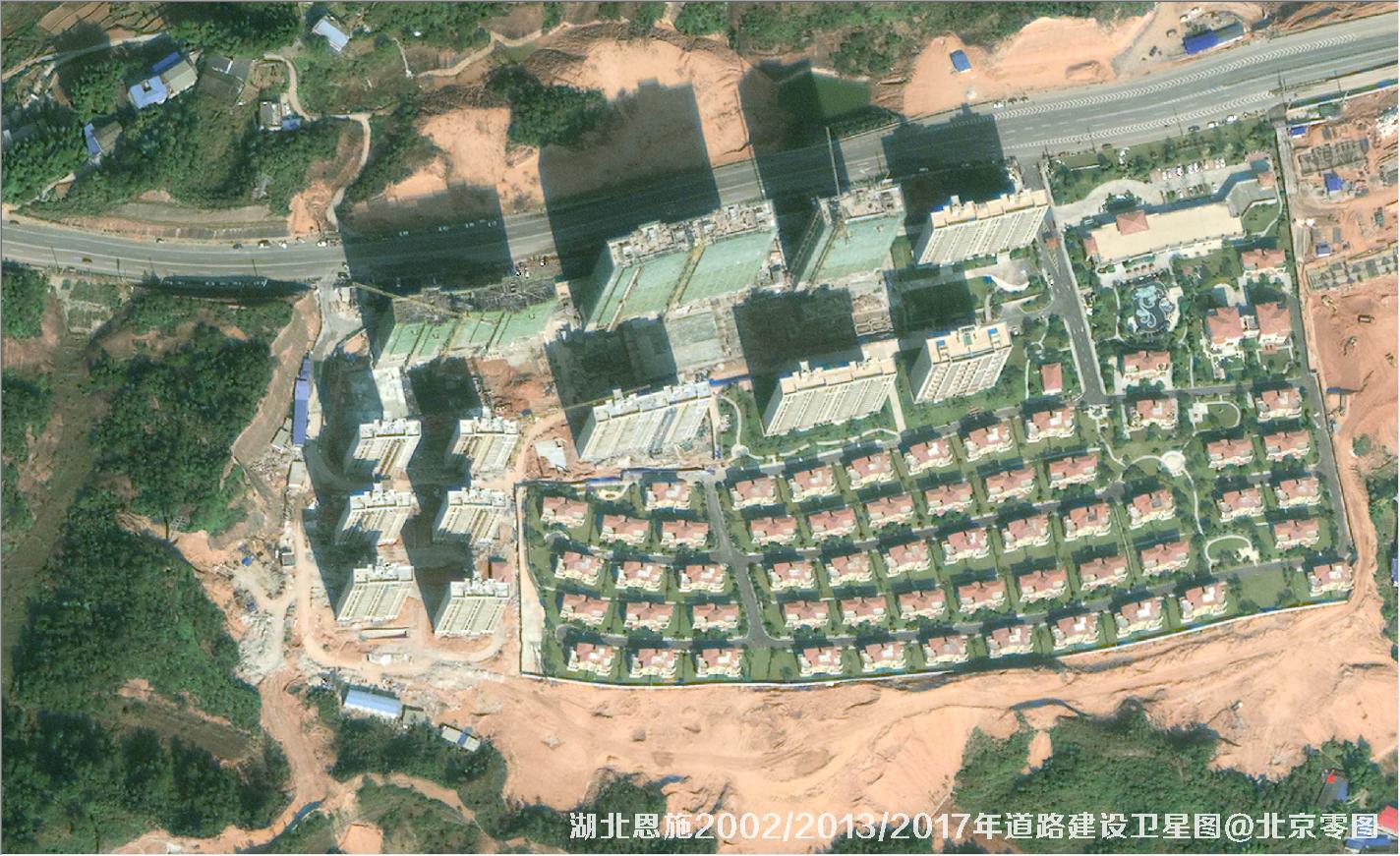 点击查看大图 湖北恩施道路建设变化卫星图