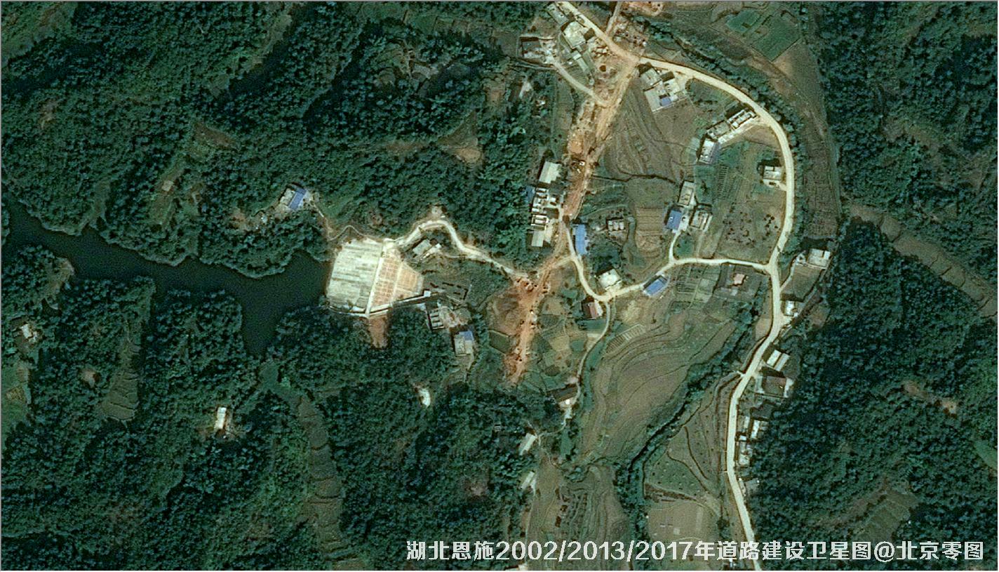 点击查看大图 湖北恩施道路建设变化卫星图