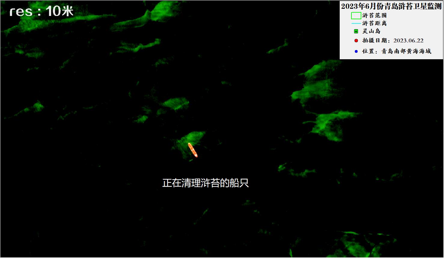 2023年6月22日青岛浒苔10米哨兵卫星影像图片