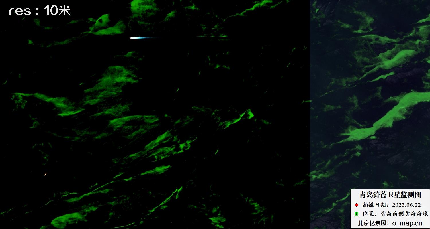 2023年6月22日青岛浒苔10米哨兵卫星影像图片