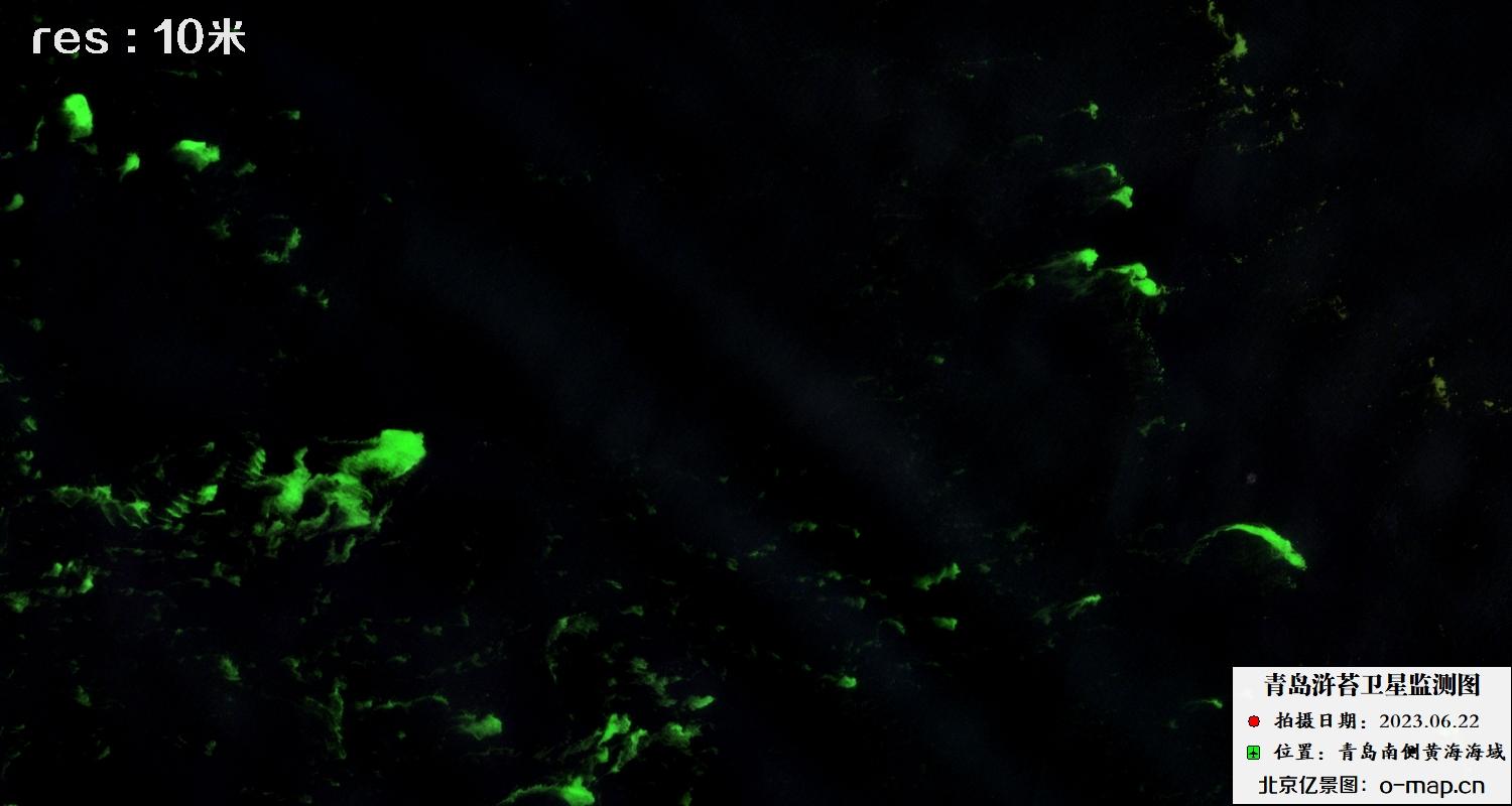 2023年6月22日青岛浒苔10米哨兵卫星影像图片