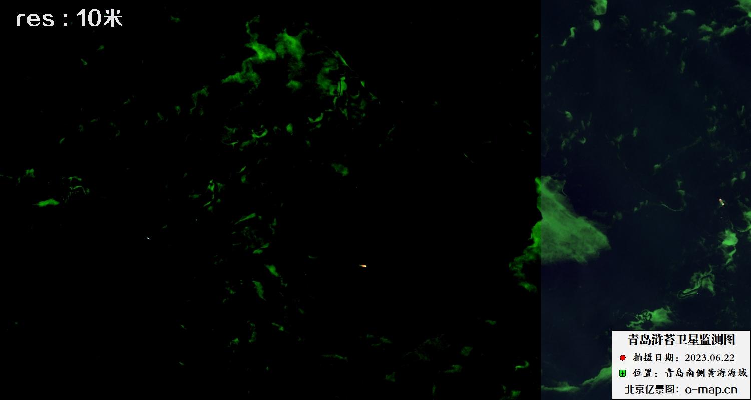 2023年6月22日青岛浒苔10米哨兵卫星影像图片