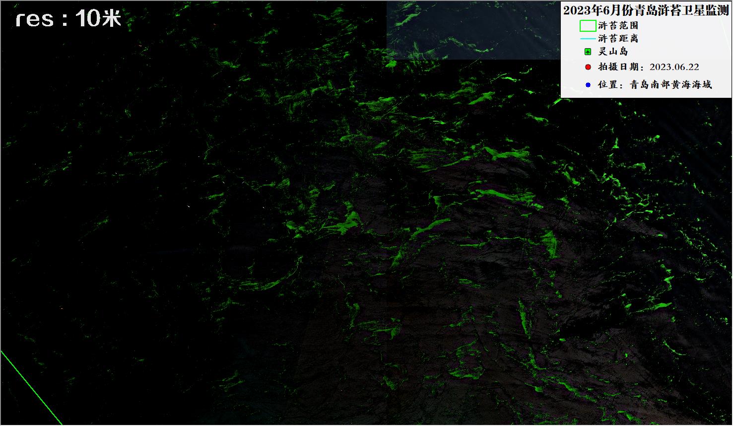 2023年6月22日青岛浒苔10米哨兵卫星影像图片