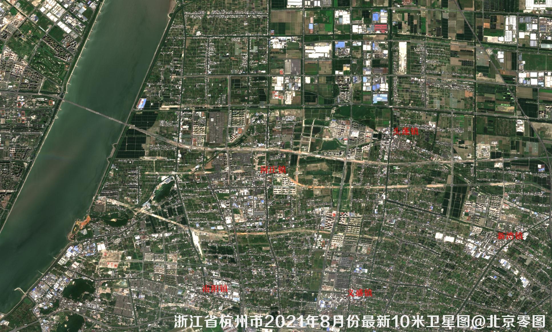 浙江省杭州市2021年8月份最新10米卫星图