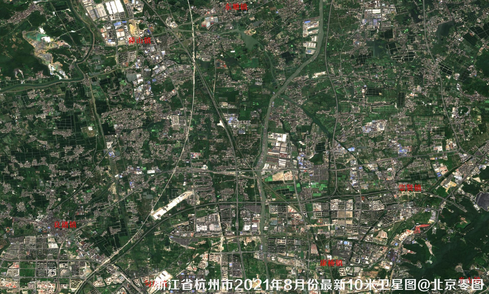 浙江省杭州市2021年8月份最新10米卫星图