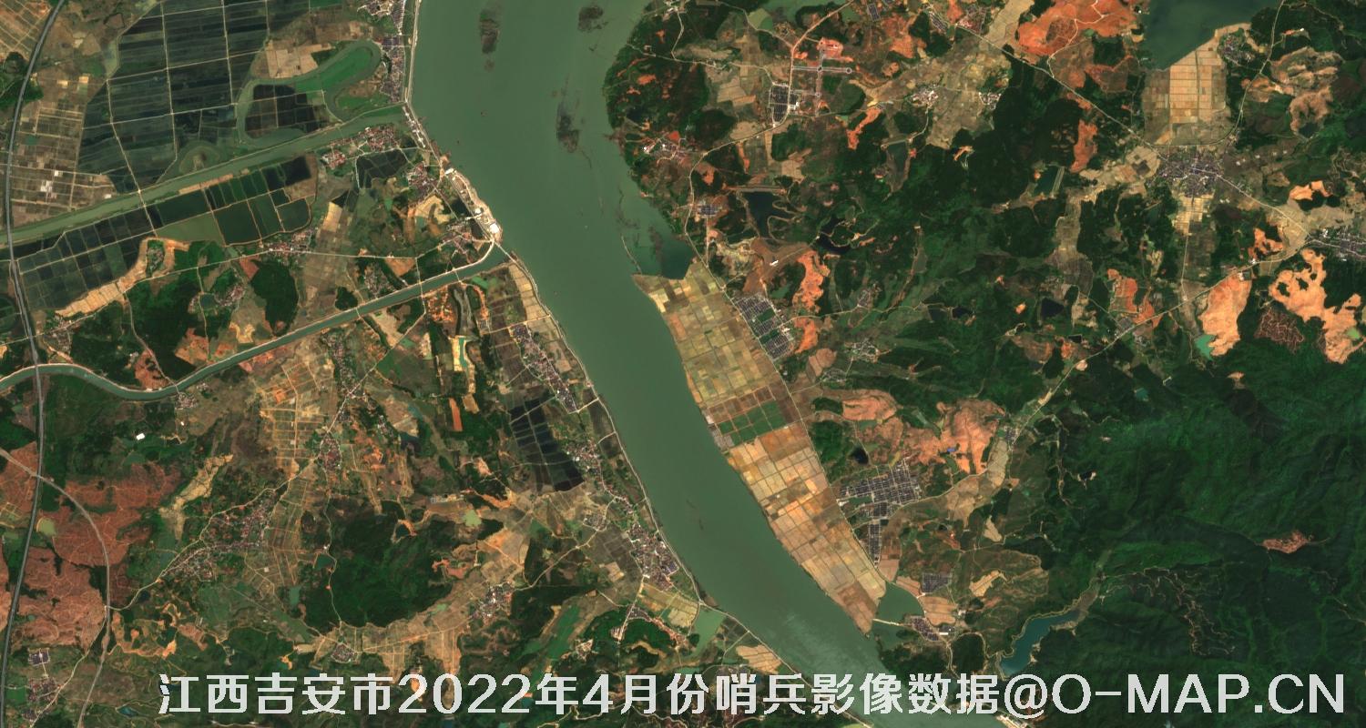 江西省吉安市2022年4月份10米哨兵卫星影像图