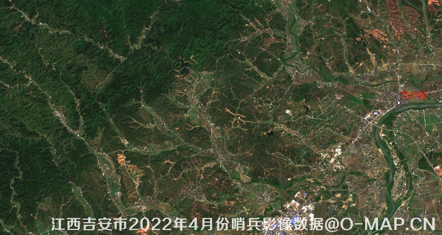 江西省吉安市2022年4月份10米哨兵卫星影像图
