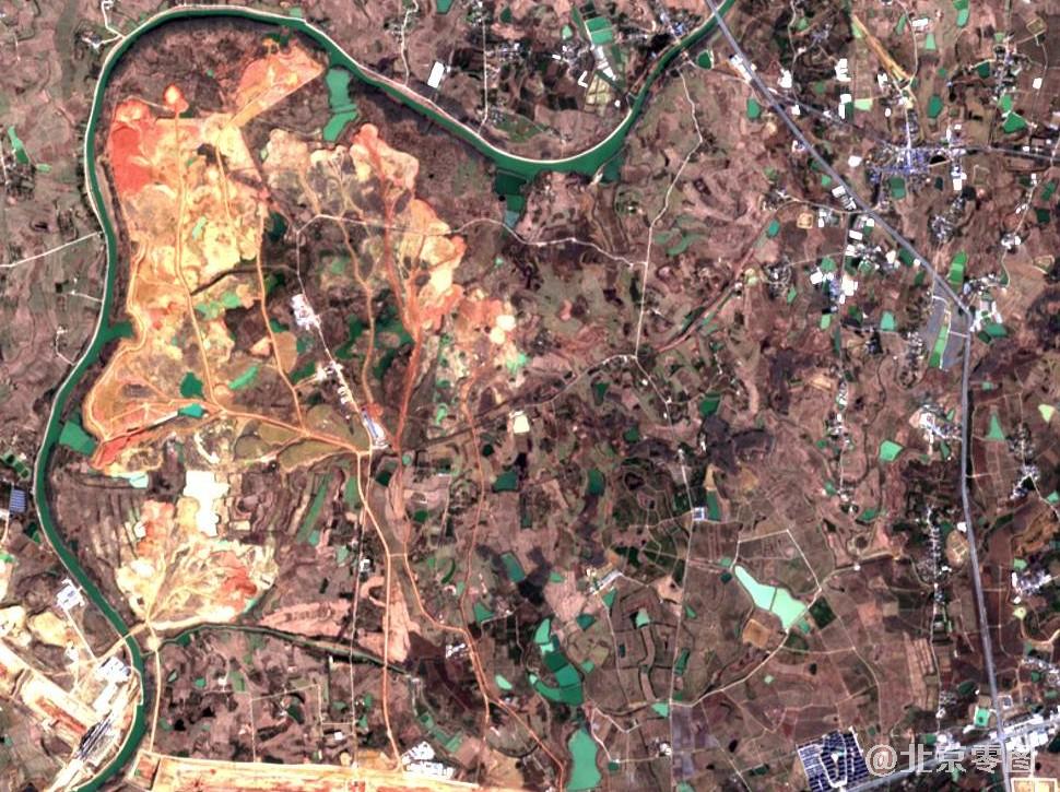 图1、蜀山区高清卫星图-sentinel2a哨兵卫星拍摄