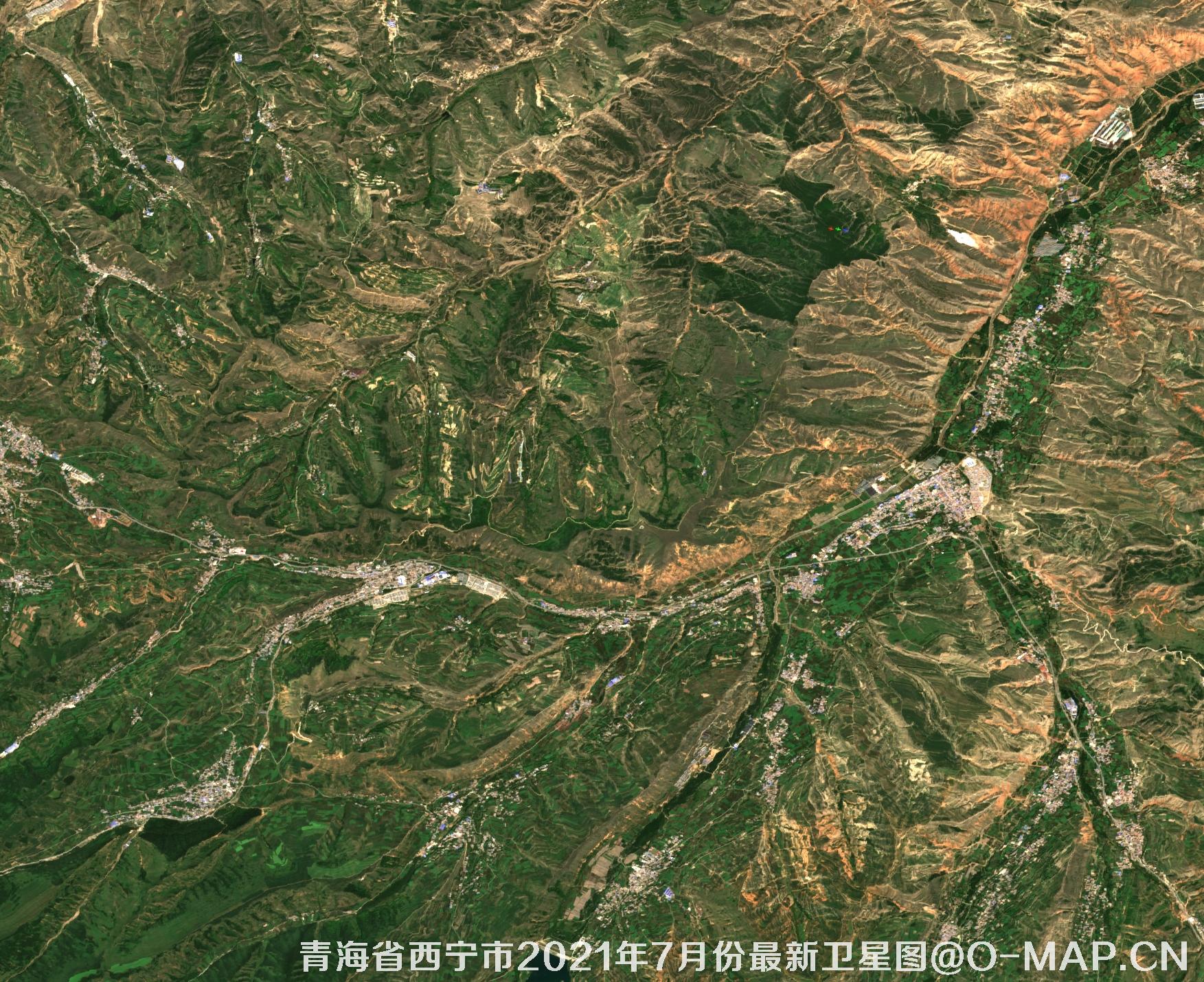 青海省西宁市2021年7月份最新卫星图