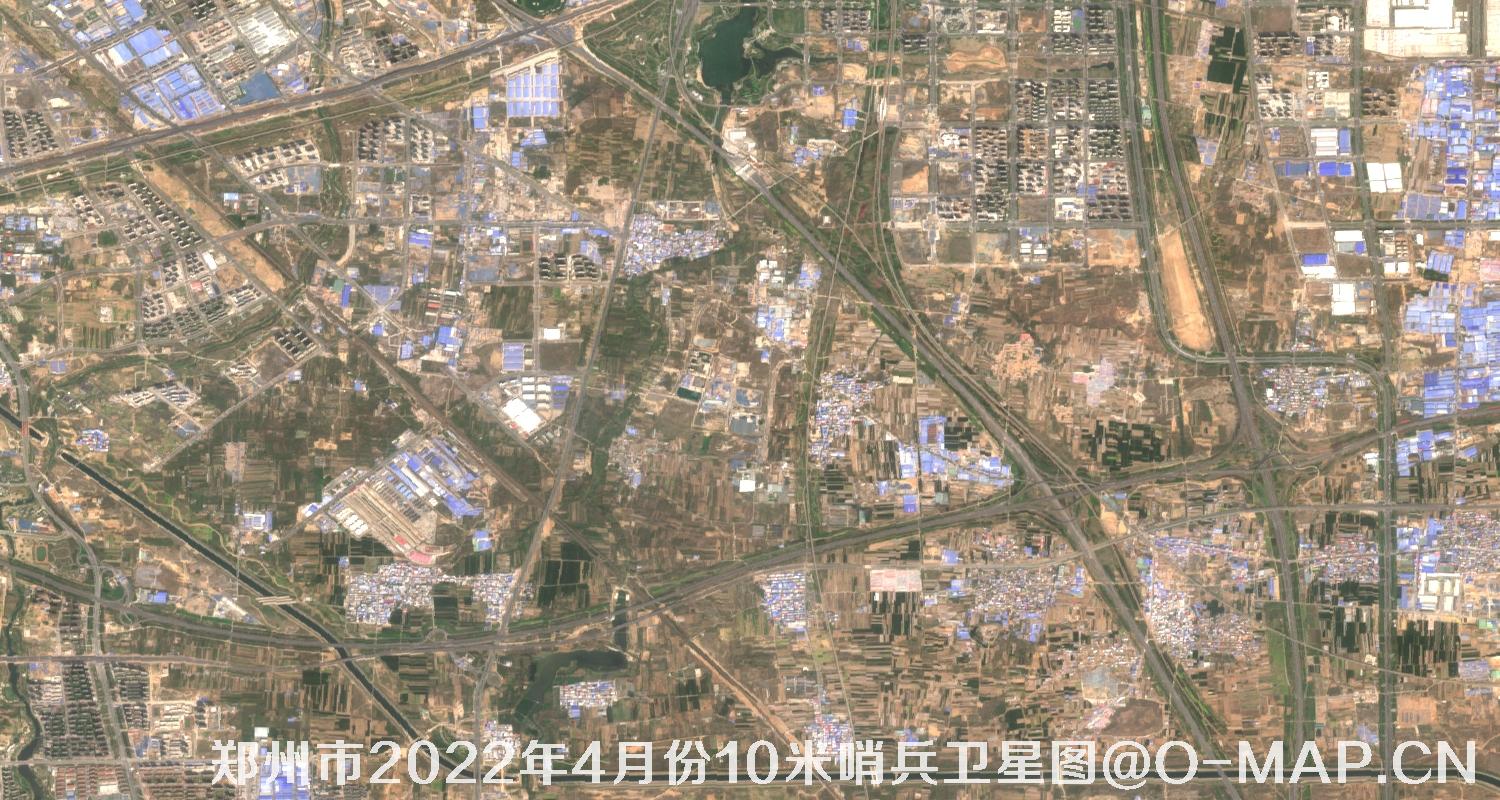 河南省郑州市2022年4月份最新哨兵卫星图